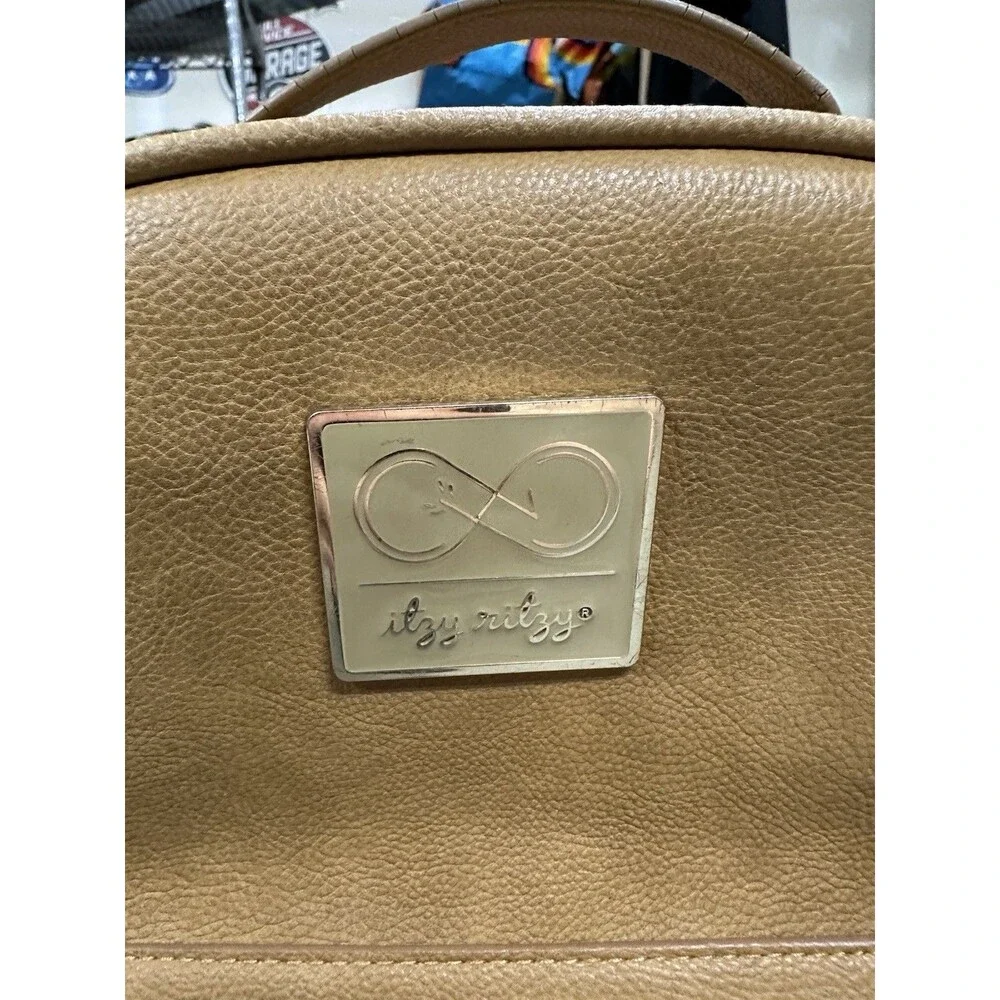 Itzy Ritzy Chelsea+Cole Studded  Mini Diaper Bag Caramel Backpack Tan